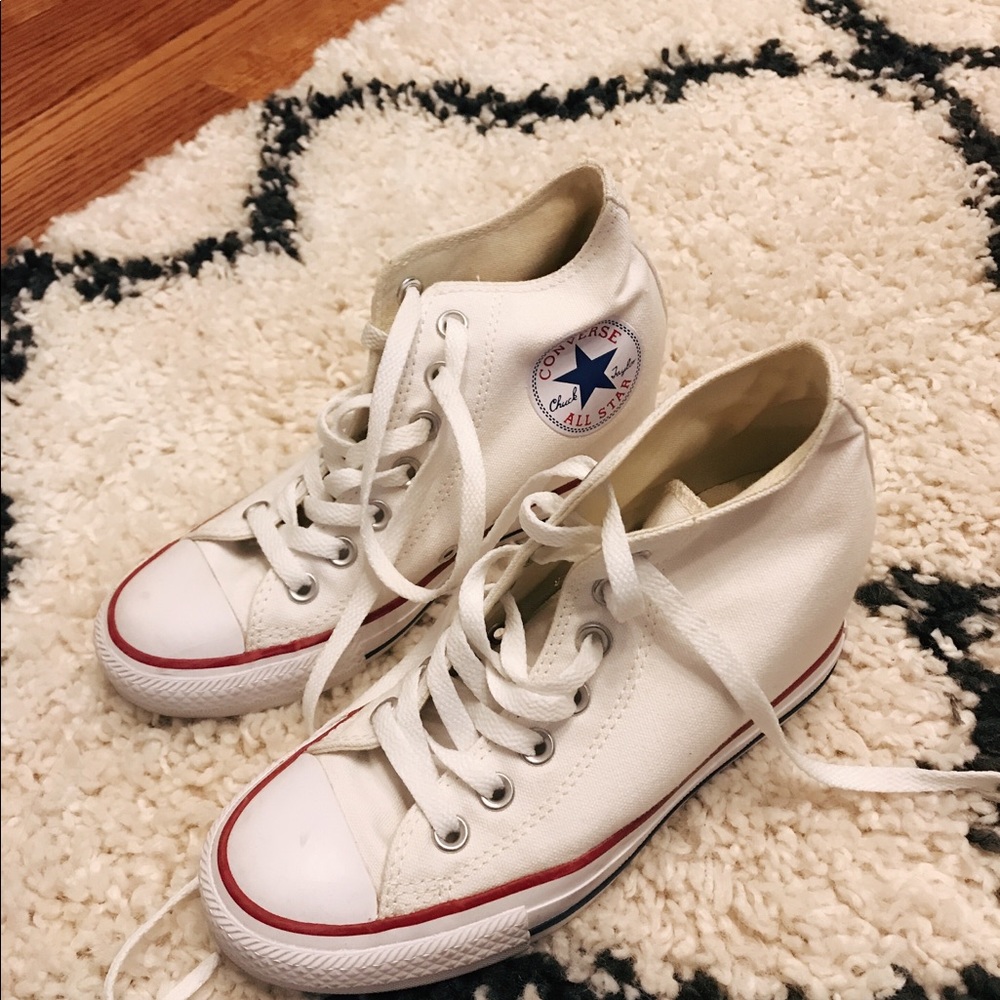 White Converse Wedges Sneakers